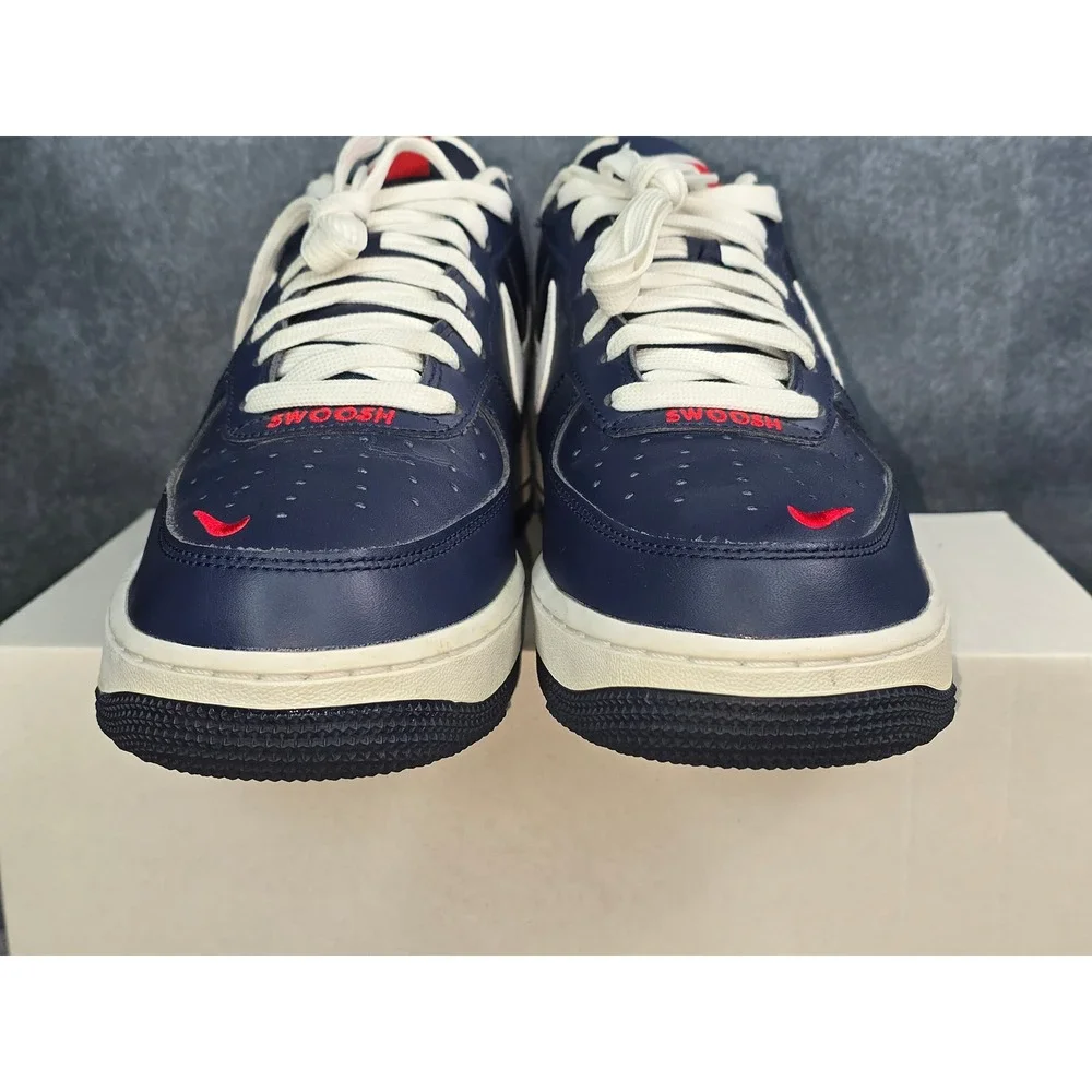 EUC Nike Air Force 1 07 LV8 Obsidian/Red/ White 